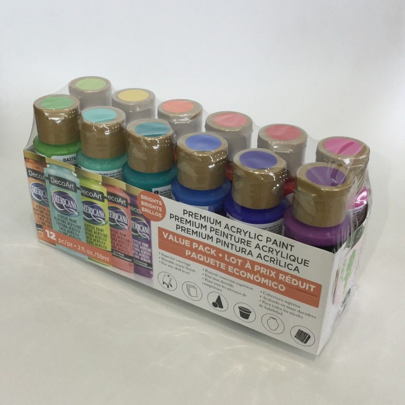 PACK ECONOMICO 12 COLORES PINTURA AMERICANA DECOART