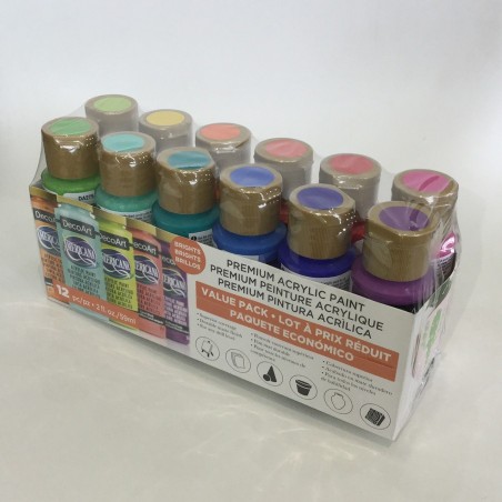 PACK ECONOMICO 12 COLORES PINTURA AMERICANA DECOART