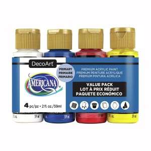 PACK ECONOMICO 4 COLORES PRIMARIOS MATE AMERICANA DECOART