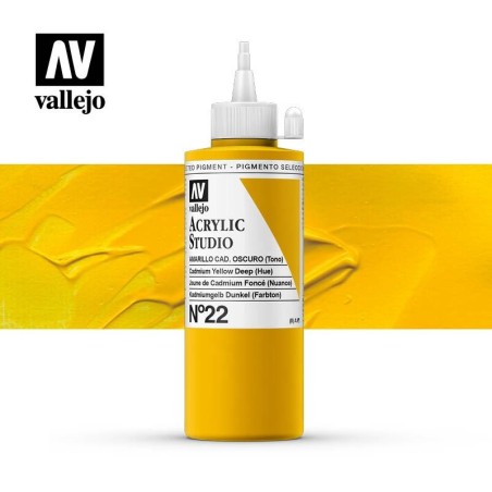 VALLEJO STUDIO AMARILLO CADMIO OSCURO 200 ML