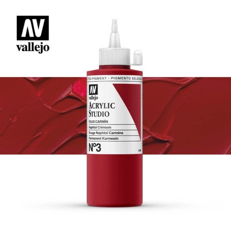 VALLEJO STUDIO ROJO CARMÍN 200 ML