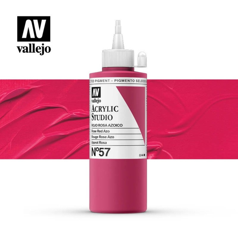 VALLEJO STUDIO ROJO ROSA AZOICO 200 ML
