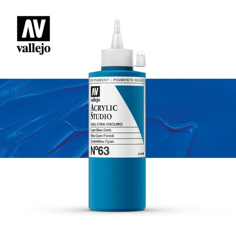 VALLEJO STUDIO AZUL CYAN OSCURO 200 ML