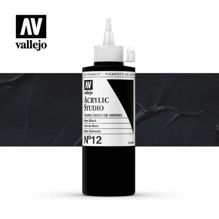 VALLEJO STUDIO NEGRO ÓXIDO DE HIERRO 200 ML