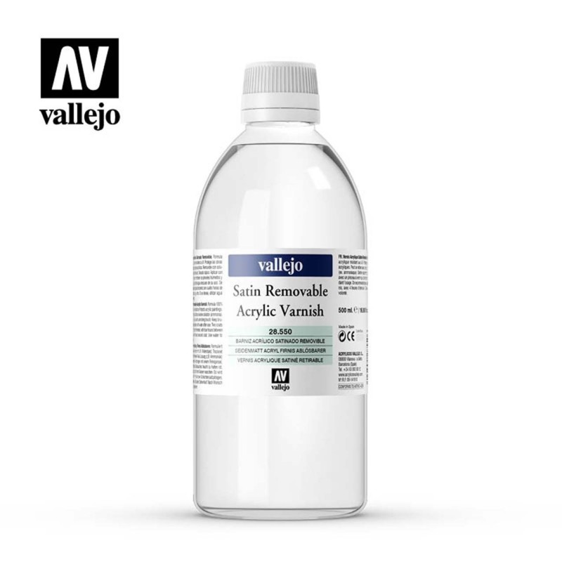 BARNIZ ACRÍLICO REMOVIBLE SATINADO 500ML VALLEJO
