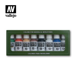 SET DE PINTURAS 8 COLORES PARA MAQUETAS VALLEJO