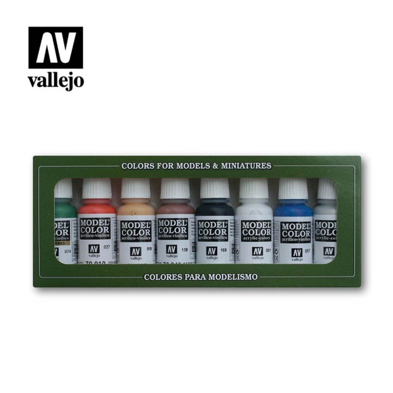 SET DE PINTURAS 8 COLORES PARA MAQUETAS VALLEJO