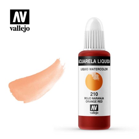 ACUARELA LIQUIDA ROJO NARANJA VALLEJO 32 ML