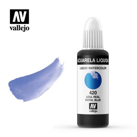 ACUARELA LIQUIDA AZUL REAL VALLEJO 32 ML