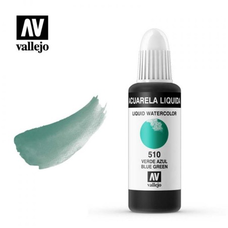 ACUARELA LIQUIDA VERDE AZUL VALLEJO 32 ML