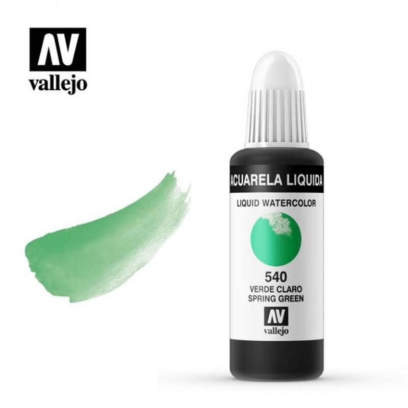 ACUARELA LIQUIDA VERDE CLARO VALLEJO 32 ML