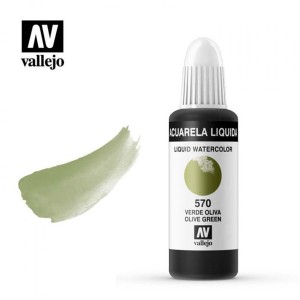 ACUARELA LIQUIDA VERDE OLIVA VALLEJO 32 ML