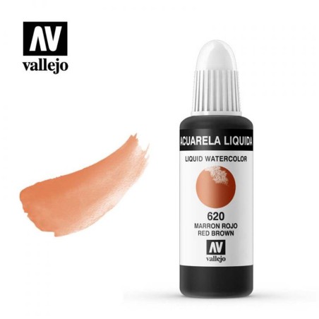 ACUARELA LIQUIDA MARRÓN ROJO VALLEJO 32 ML