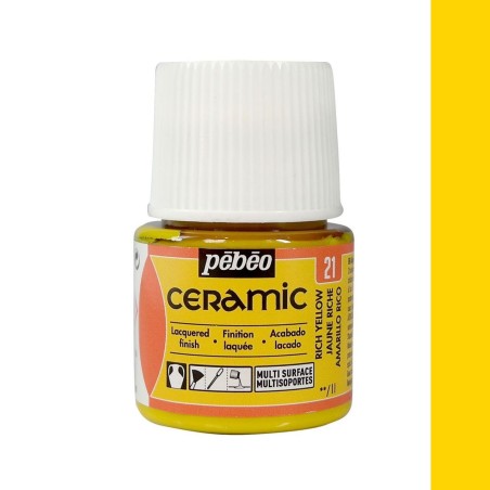 PINTURA CERAMIC PEBEO AMARILLO RICO 45 ML