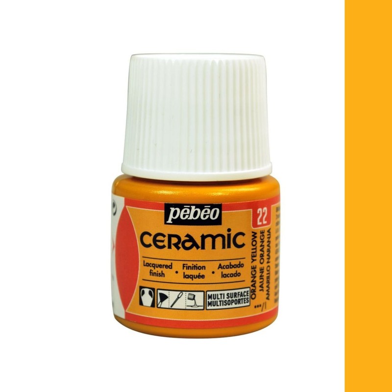 PINTURA CERAMIC PEBEO AMARILLO RICO 45 ML