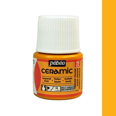 PINTURA CERAMIC PEBEO AMARILLO RICO 45 ML