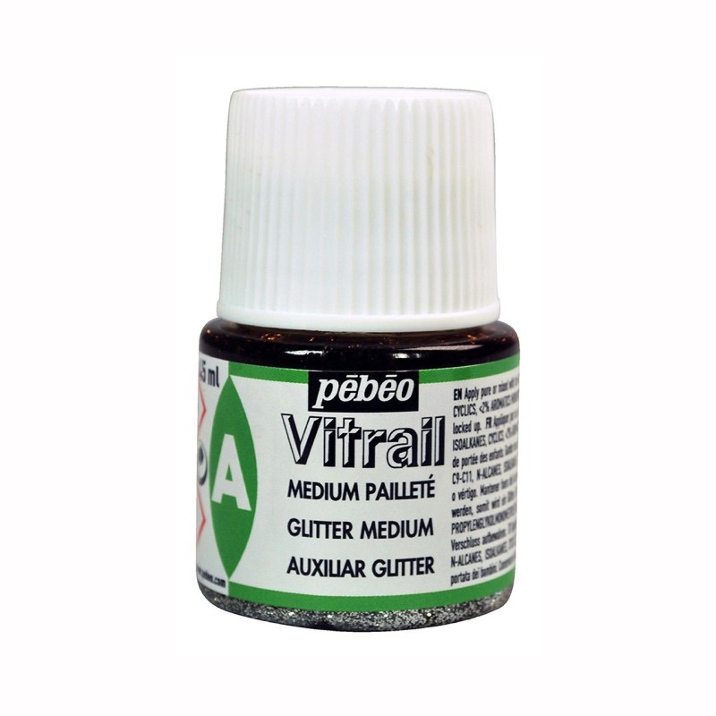 MEDIUM AUXILIAR GLITTER VITRAIL PEBEO 45 ML