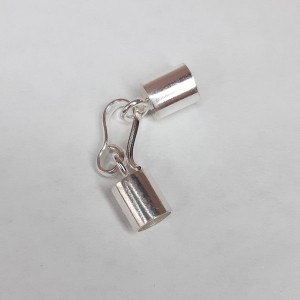 10 Ud FINAL DE TUBO 5 mm CON CIERRE PLATA DE LEY