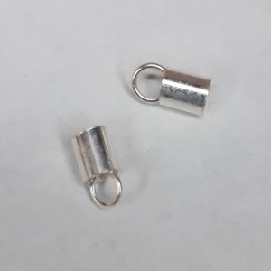 2 Ud CIERRE TUBO ANILLA 4 mm PLATA DE LEY