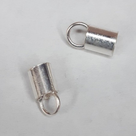 2 Ud CIERRE TUBO ANILLA 4 mm PLATA DE LEY