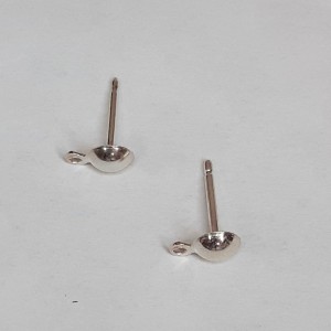 2 uds PENDIENTE MEDIA BOLA PLATA DE LEY