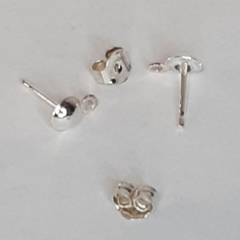 2 uds PENDIENTE MEDIA BOLA PLATA DE LEY