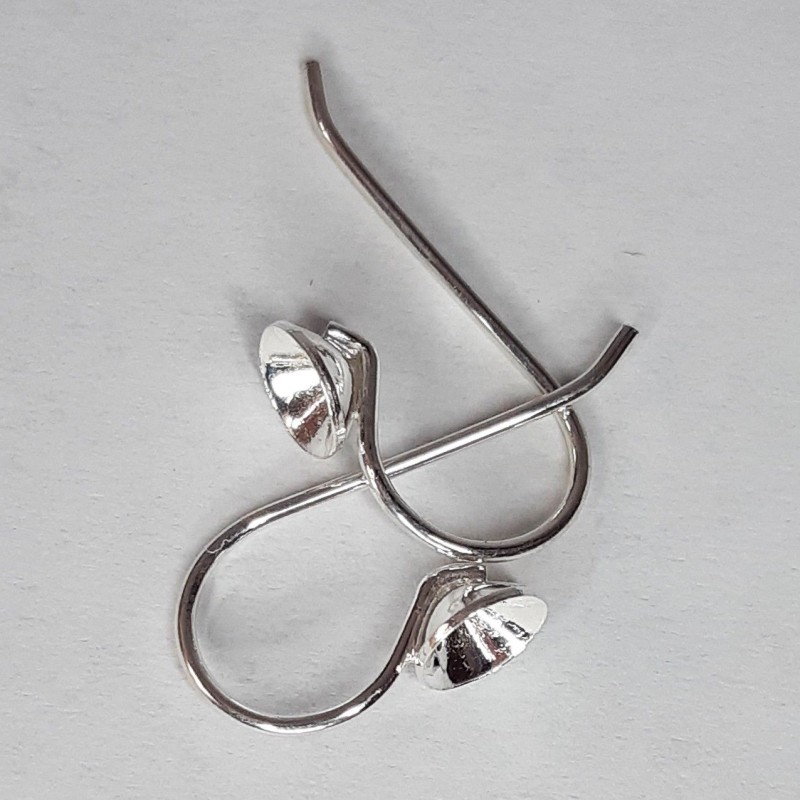 2 uds PENDIENTE PLATA DE LEY PARA PIEDRA PEQUEÑA