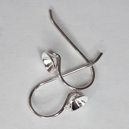 2 uds PENDIENTE PLATA DE LEY PARA PIEDRA PEQUEÑA