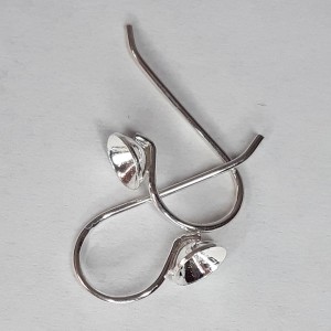 2 uds PENDIENTE PLATA DE LEY PARA PIEDRA PEQUEÑA