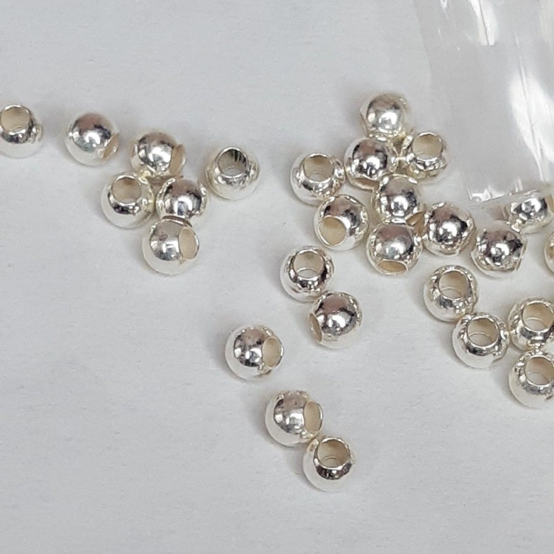25 ud BOLA LISA DE PLATA 3 mm