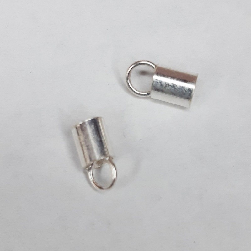2 Ud CIERRE TUBO ANILLA 3,1 mm PLATA DE LEY