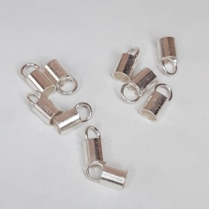 10 Ud CIERRE TUBO ANILLA 4 mm PLATA DE LEY