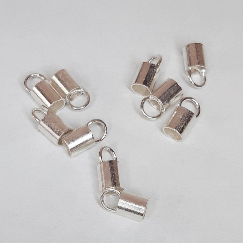 10 Ud CIERRE TUBO ANILLA 4 mm PLATA DE LEY