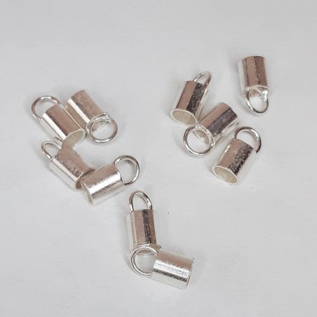 10 Ud CIERRE TUBO ANILLA 4 mm PLATA DE LEY