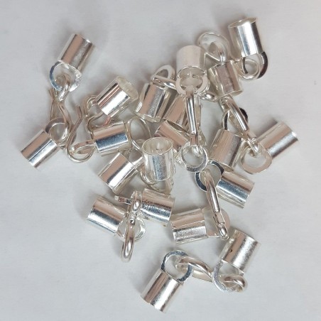 10 Ud FINAL DE TUBO 5 mm CON CIERRE PLATA DE LEY