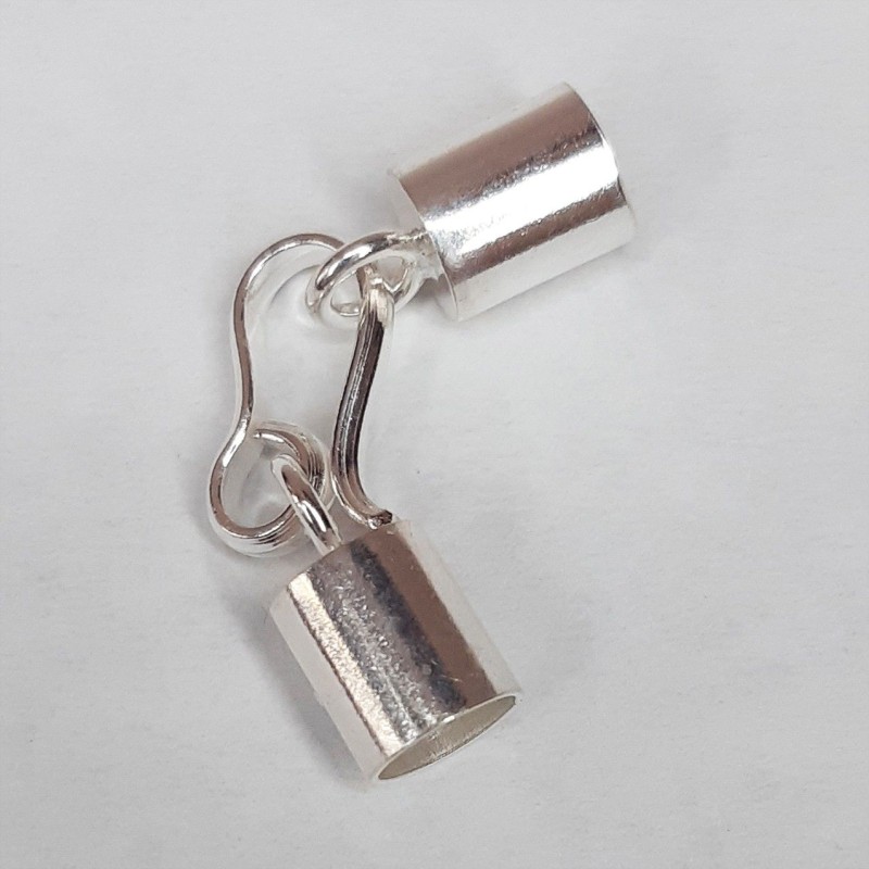 10 Ud FINAL DE TUBO 5 mm CON CIERRE PLATA DE LEY