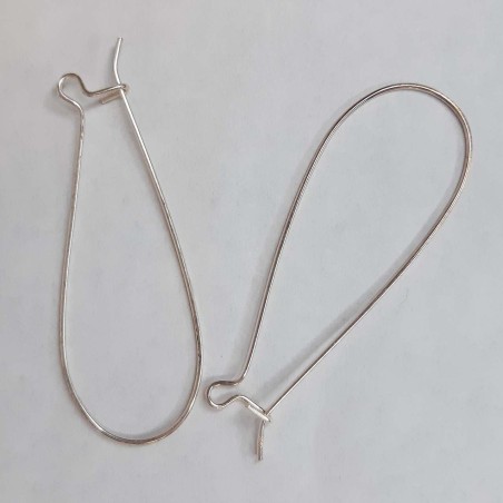 2 uds PENDIENTE GANCHO MUY LARG PLATA DE LEY
