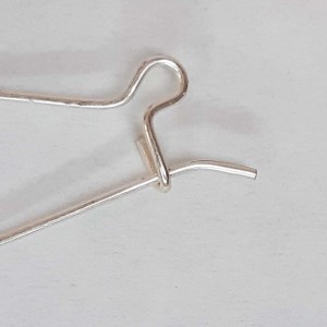 2 uds PENDIENTE GANCHO MUY LARG PLATA DE LEY