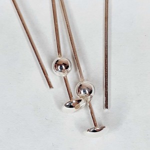 2 uds PENDIENTE LARGO BOLA PLATA DE LEY