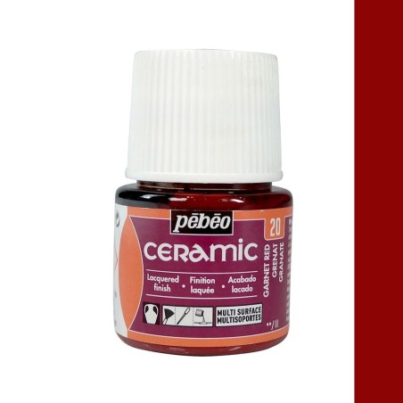 PINTURA CERAMIC PEBEO ROJO CEREZA 45 ML