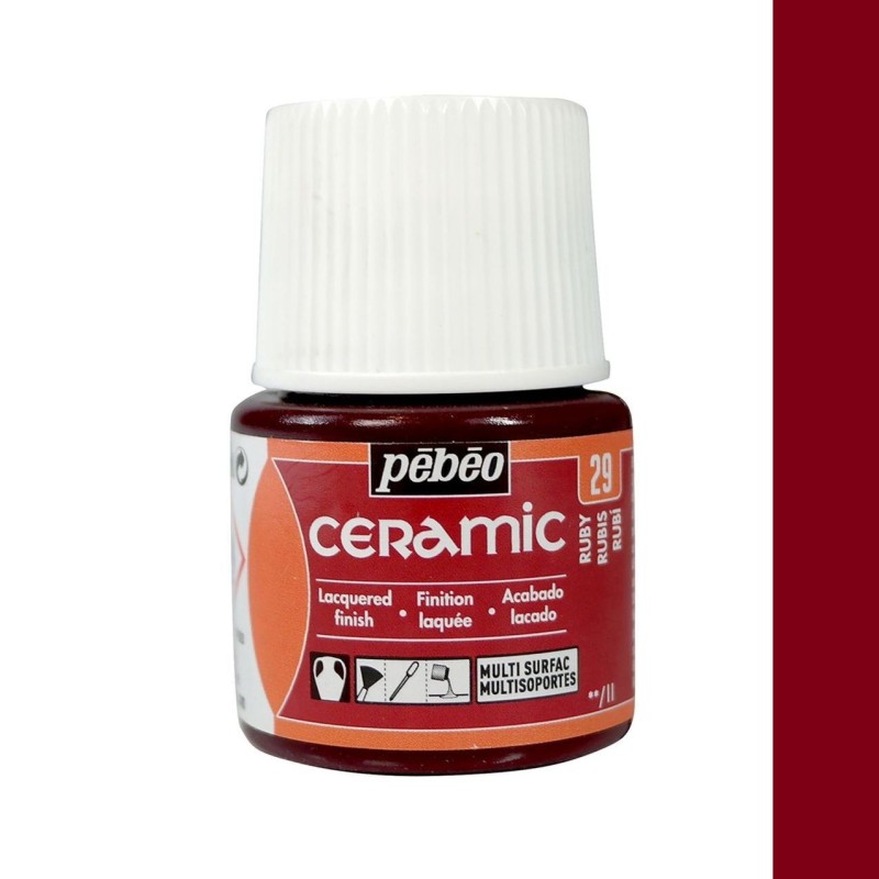 PINTURA CERAMIC PEBEO RUBI 45 ML