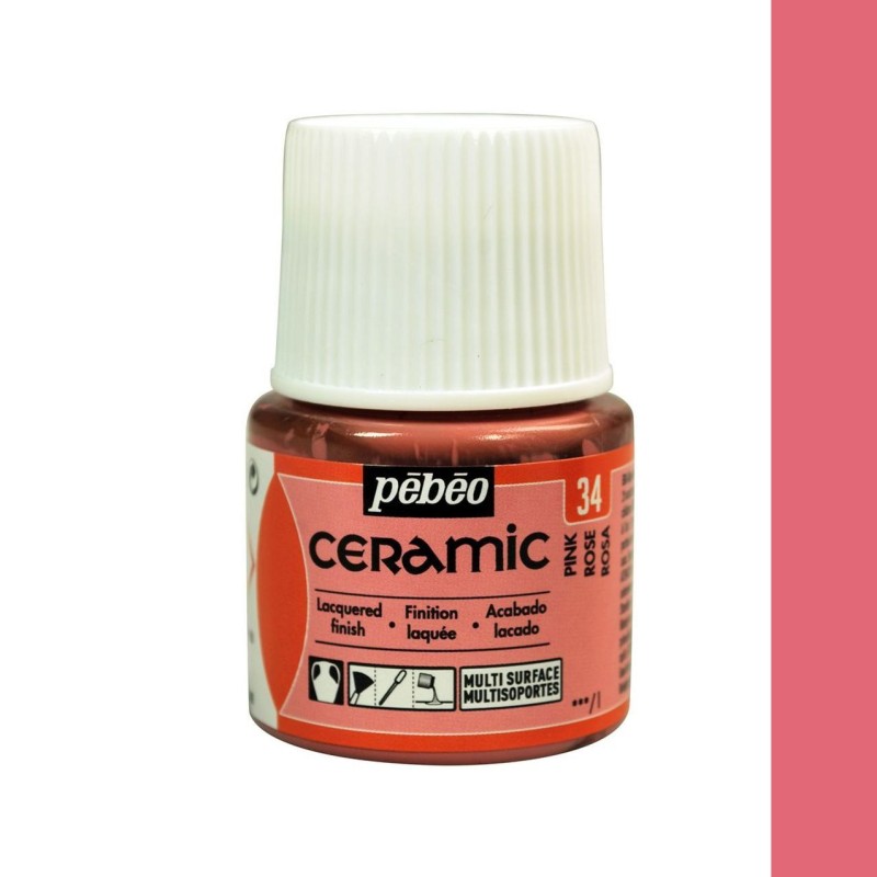 PINTURA CERAMIC PEBEO ROSA 45 ML