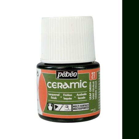 PINTURA CERAMIC PEBEO VERDE HOJA 45 ML