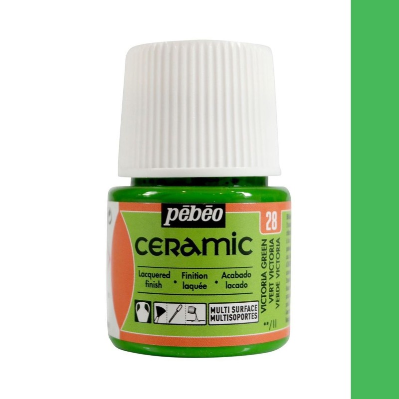 PINTURA CERAMIC PEBEO VERDE VICTORIA 45 ML