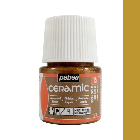 PINTURA CERAMIC PEBEO ORO RICO 45 ML