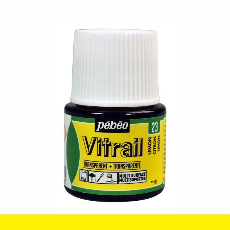 PINTURA CRISTAL VITRAIL AMARILLO LIMÓN PEBEO 45 ML