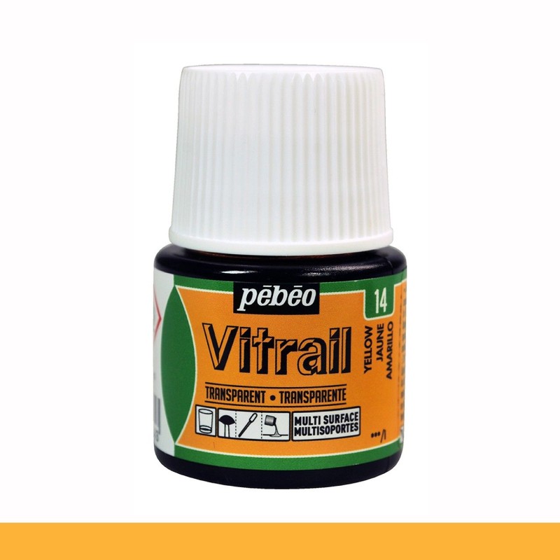 PINTURA CRISTAL VITRAIL AMARILLO PEBEO 45 ML