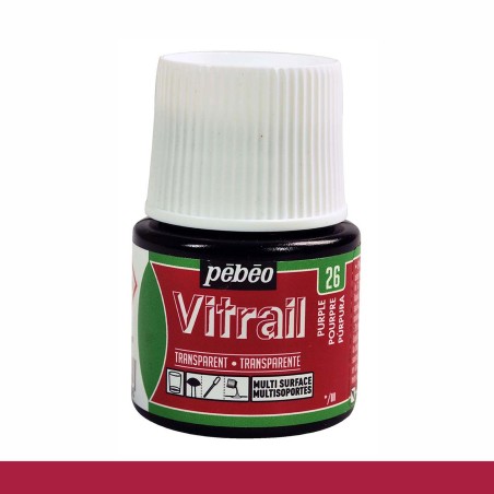 PINTURA CRISTAL VITRAIL CARMESÍ PEBEO 45 ML