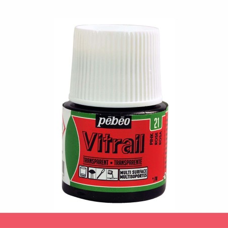 PINTURA CRISTAL VITRAIL ROSA PEBEO 45 ML
