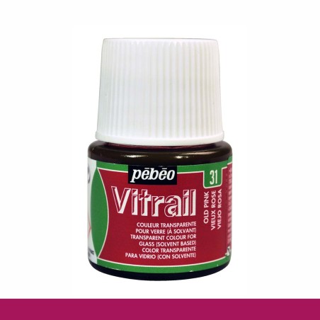 PINTURA CRISTAL VITRAIL VIEJO ROSA PEBEO 45 ML